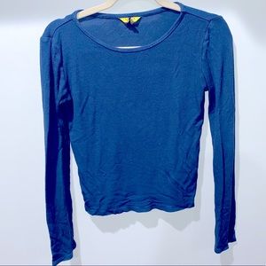 Prince & Fox Ribbed Designed Blue Sweater